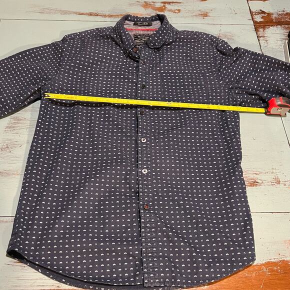 Cactus New York Mens Button Down Navy Bikes Size Medium - Picture 3 of 8